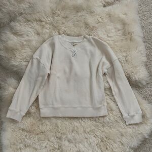 nwt madewell waffle knit boxy sweatshirt tee S